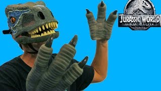 Jurassic World Velociraptor “Blue” Chomp N Roar Mask and Claws ! || Toy Review || Konas2002