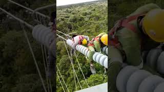 poles isolator sampe mengkilat. #indramayu #indonesia #stringing #malaysia #sutet #transmission