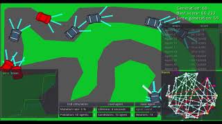 Evolving neural networks for racing agents [100 generations]