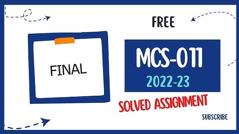 MCS 11 Solved Assignment 2022-23 | IGNOU BCA 2nd Semester MCS-011 Solved Assignment 2023