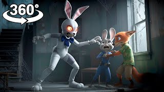 DO NOT LOOK BACK 😱 Vanny Chasing Judy &amp; Nick | FNAF 360° VR HORROR