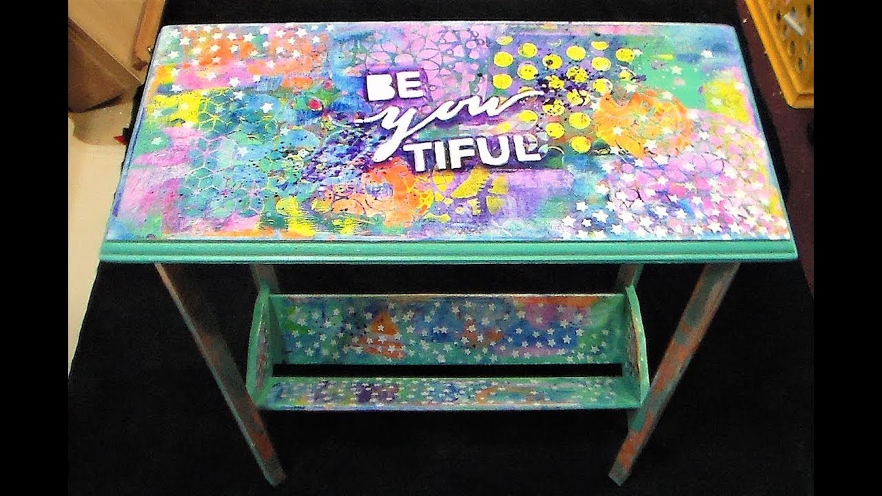 Gel Printed Furniture Tutorial // Colorful & Fun! my crafting channel shop