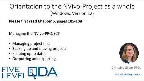 The NVivo project as a whole : Part one | Qualitative Data Analysis Services