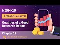 NISM 15 - Research Analyst | Chapter 12