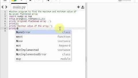 Python program to find the maximum and minimum value of array