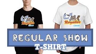 Regular Show Uni T-Shirt - Mordecai Rigby Tshirt Tee Cartoon Urban T Shirt