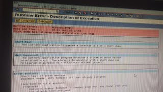 Runtime Error In Sap MM