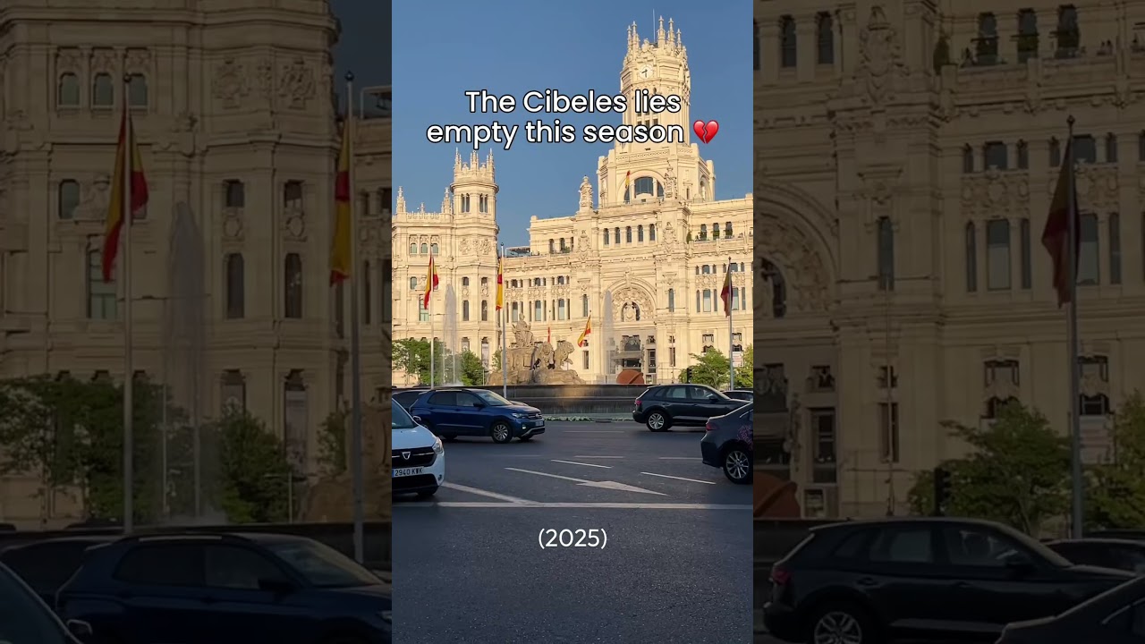 Real Madrid’s beloved Cibeles is deserted this season 🏆