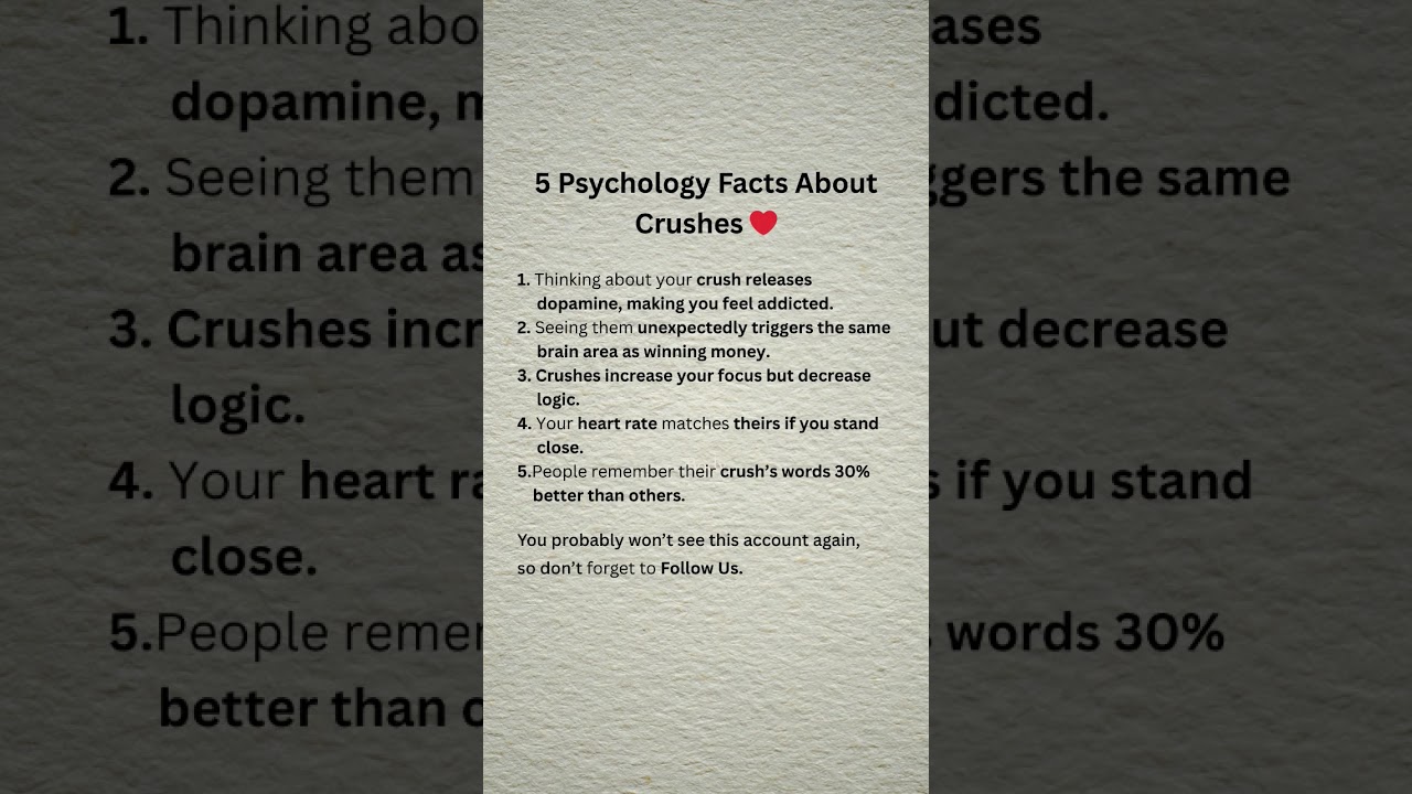 5 Crazy Psychology Facts About Crushes 🤯 