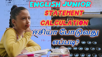 Typewriting English Statement Calculations for Junior & Senior in Tamil