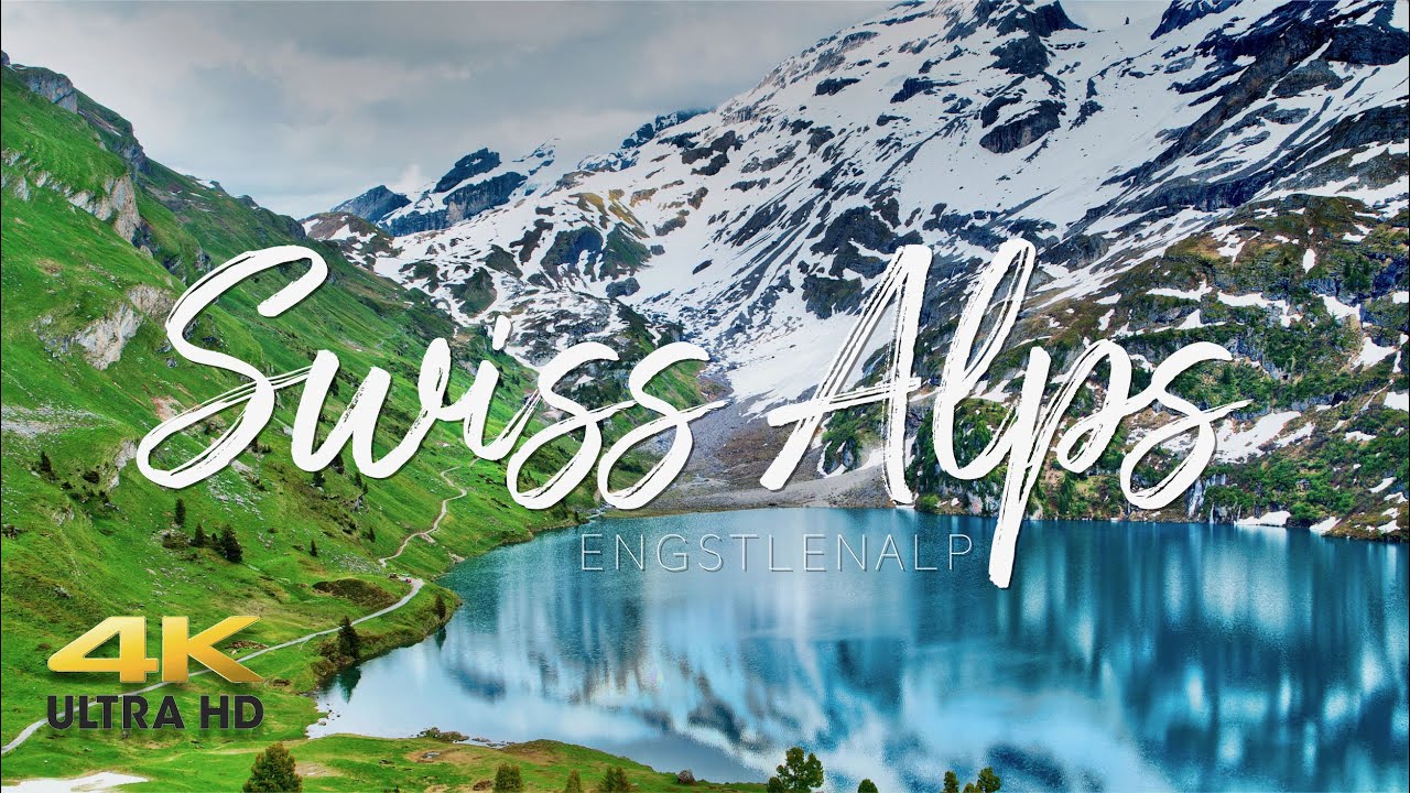 Beautiful isolation. Swiss Alps 4K - Aerial drone 4K Video. Filmed in Engstlenalp