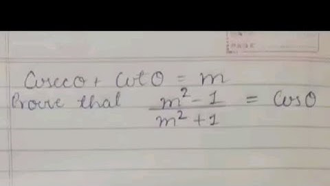 If cosecA+cotA=m, show that m²-1/m²+1​=cosA. #trignometry #board #trick #maths
