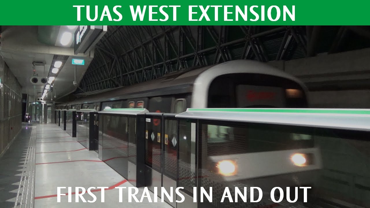 SMRT - First Trains In and Out of EWL Tuas West Extension