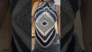 try on my crocheted evil eye top with me🧿✨ #crochet #crochetclothing #fashion