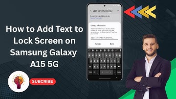 How to Add Text to Lock Screen in Samsung Galaxy A15 5G - Customize Your Lock Screen Easily!