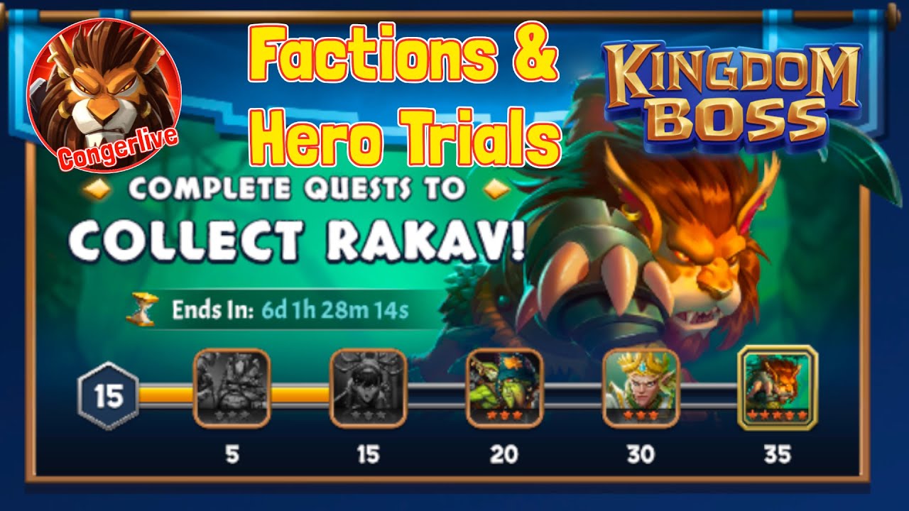 KINGDOM BOSS Factions and Hero Trials with Gameplay