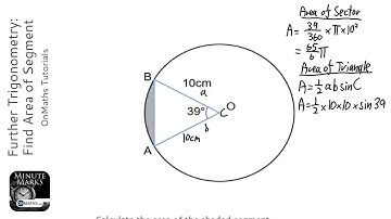 Further Trigonometry: Find Area of Segment (Grade 8) - OnMaths GCSE Maths Revision