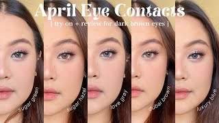 douyin contact lenses 🫶 trying out APRILEYE contacts on dark brown eyes.