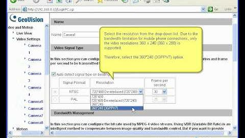 GeoVision - IP Device Configuration for Mobile Phone Connection