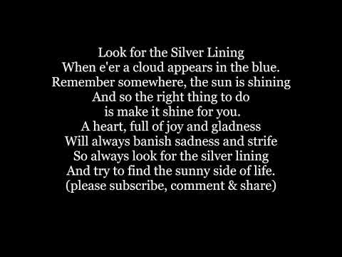 LOOK FOR THE SILVER LINING 1920 Lyrics Words Text Sing Along Music song 20's twenties 1919