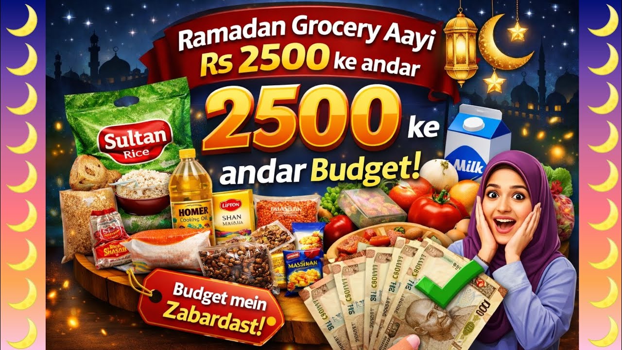 Ramadan grocery | dekhiye 2500 ke andar budget plane 