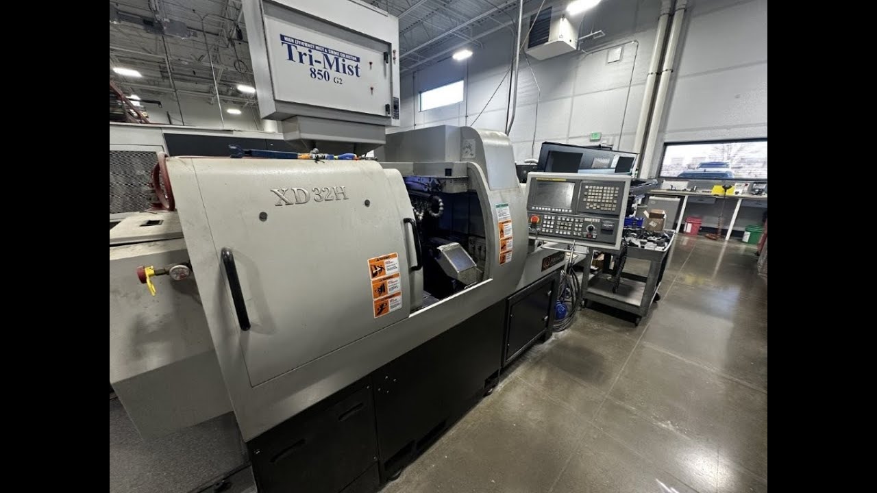 Hanwha XD32 CNC Swiss Lathe - Stock # 4047 - YouTube