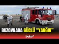 Neft məhsulu olan çənlərdə “yanğın”ın söndürülmə anı | FHN-in təlimindən görüntülər