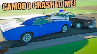 WILD Police Chase Ends in Crazy Crash With Camodo! Awesome Open World Car Game! - Motor Town