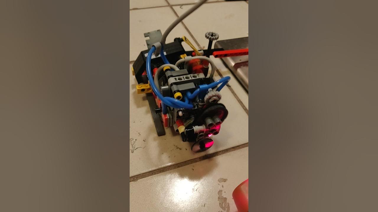 Lego pneumatic flat 4 fake cylinder engine on a dyno. YouTube