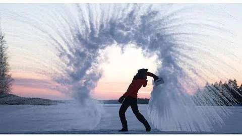 Hot Vs cold-what happens when you throw boiling water in frozen air.#modernlifestyle