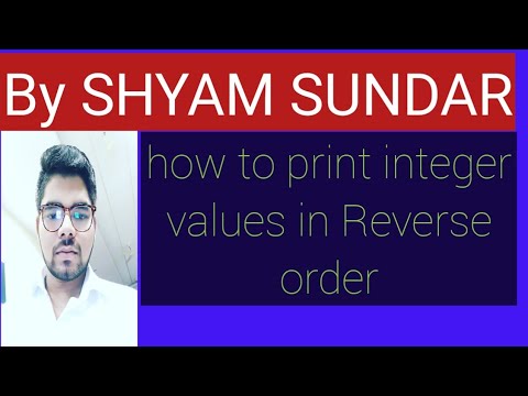 How to print integer values in reverse order using while loop in java (Hindi)
