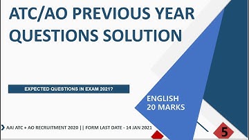AAI ATC and AO PREVIOUS YEAR QUESTIONS SOLVED || PART 5