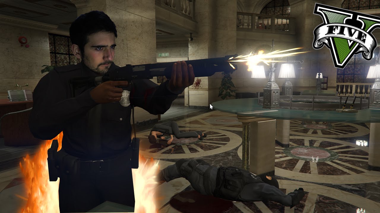 GTA V PC MODS - El Policia Que Salvo A Los REHENES De Un Atraco !! - ElChurches funny moments in soccer