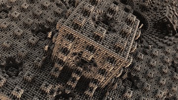 Mandelbulb 3D Ambient : Slow Flight Over A City (headphones)