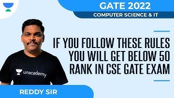 If you FOLLOW these rules you will get BELOW 50 Rank in CSE GATE Exam | CS/IT | Subba Rao(Reddy Sir)