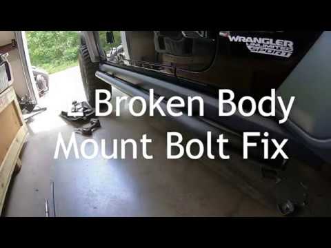 Jeep JL broken body mount bolt repair - YouTube