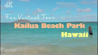 [4K] Exploring Kailua Beach Park Hawaii USA - Milky white sand with Turquoise blue water カイルアビーチ　ハワイ screenshot 2
