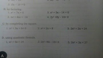 G9: Part 2: LT3 Solve for the variable of the following quadratic equation using quadratic formula