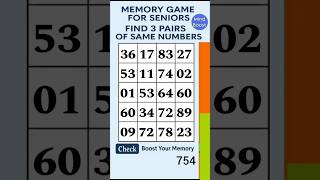 Daily Brain Exercise for Seniors – Simple Activity for an Active Mind | Match the Numbers
