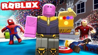 Wiping out HALF the server with INFINITY SNAP in Superhero Simulator (Roblox)