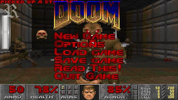 Doom (1993, DOS, floppy, 1.9)gameplay. Knee-deep in the dead, The Shores of Hell, Inferno episodes.