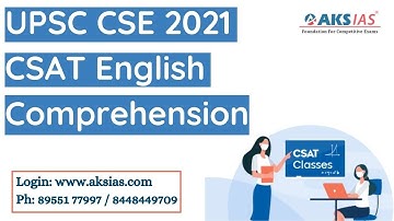 UPSC CSE 2021 CSAT Paper Analysis |English Comprehension|UPSC||AKS IAS