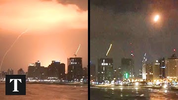 Moment Iranian Missiles Hit Tel Aviv