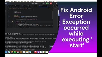 How to Fix Android Error Exception occurred while executing 