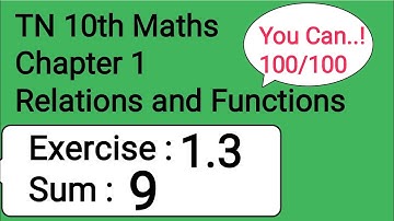 TN 10th Maths Chapter 1 Relations and Functions Exercise 1.3 Sum 9