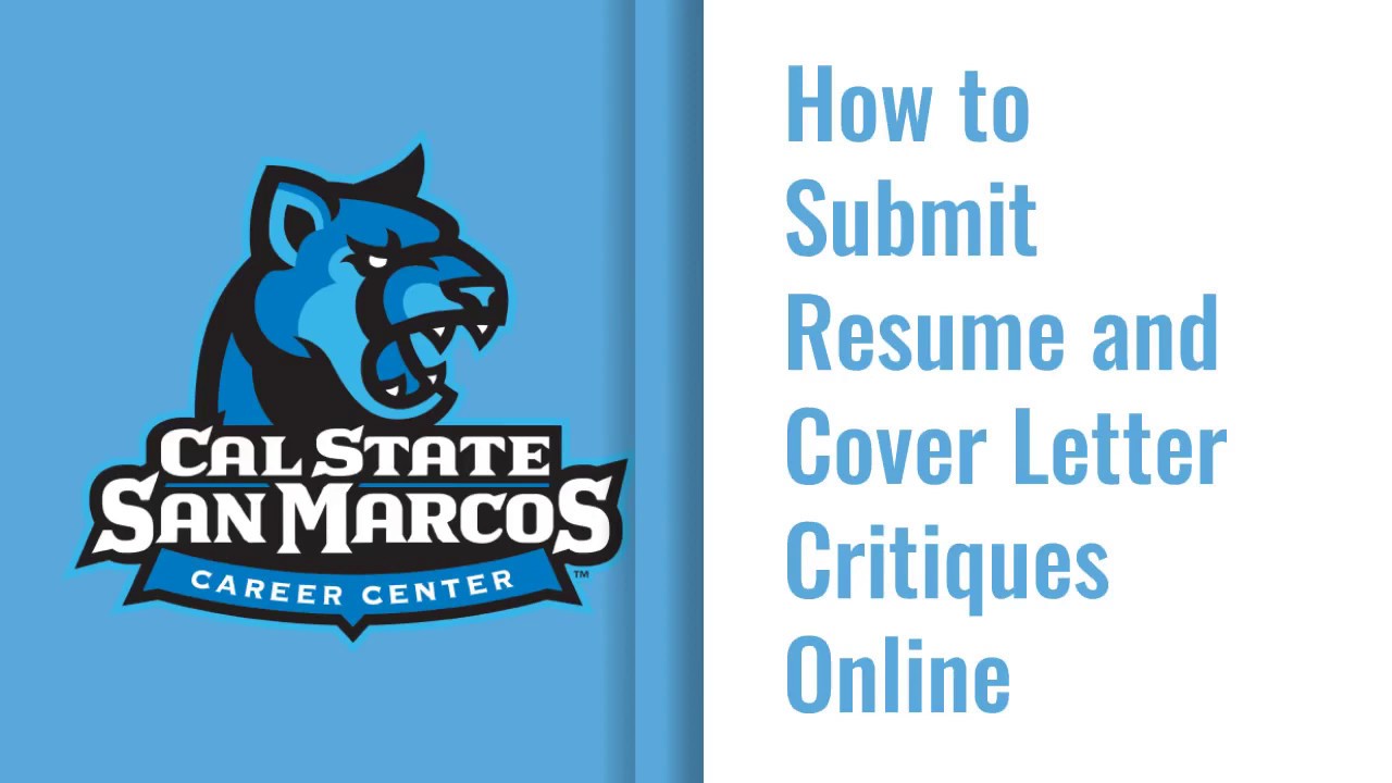 Submitting A Resume, Cover Letter or CV Critique Online - YouTube