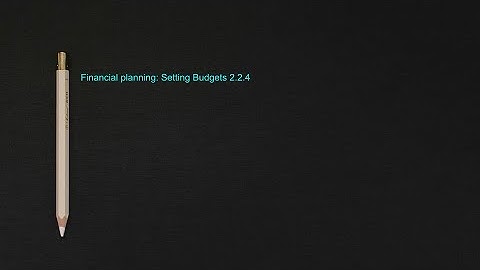 Financial planning: Setting Budgets 2.2.4 (A-Level Business)