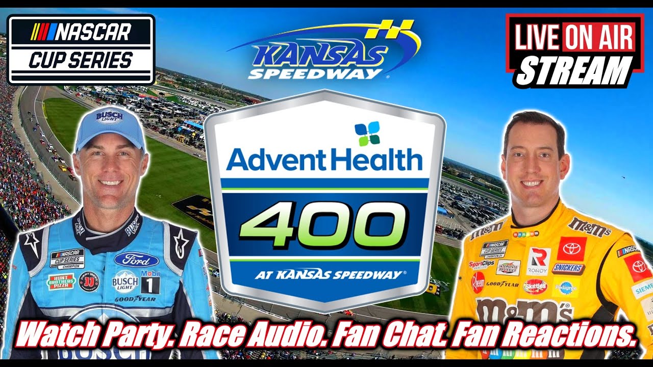 NASCAR Cup Series LIVE 🏁 Advent Health 400 from Kansas Speedway Watch party Race Audio Fan Chat.