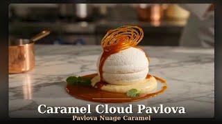 Caramel Cloud Pavlova ๐ฎโ๏ธ Pavlova Nuage Caramel#pavlova #caramel #dessert #patisserie #finedining