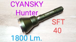 Cyansky Hunter Jagd Led Taschenlampe 1800 Lumen SFT-40 Review Flashlight Beamshots keine HS6R HS7R